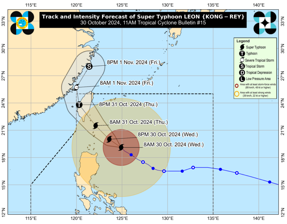 Lumalakas si Leon bilang isang malawak na bagyo